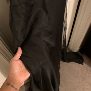 Floor-length black evening gown